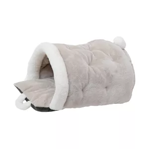 Den inbjudande kattbädden med tak ger din katt en trygg och skyddad plats för vila och sömn, samtidigt som katten kan ligga och spana på sin omgivning