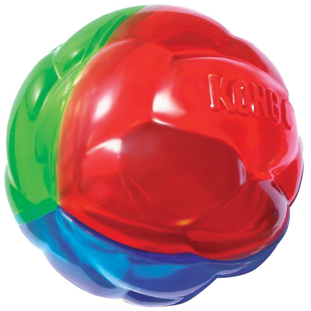 KONG Twistz Ball är en boll med ett hållbart material som studsar roligt, samtidigt som det tillfredsställer jakt- och apporteringsinstinkter.