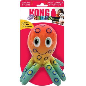 Kong Shields Tropics Octopus har en förseglad utsida som gör den extra tålig och även enkel att torka av vilket gör att den passar både för inomhus- och utomhuslekar.