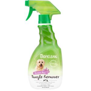 Tropiclean Tangle Remover är färdig att använda och behöver inte sköljas ur, tränger snabbt in i tovor och trassel för att varsamt avlägsna knutar och minskar tiden för borstning med upp till 50 %