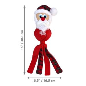 KONG Holiday Wubbas långa floppy tails tillfredsställer skakande instinkter, vilket gör det ännu roligare att rycka och hämta.