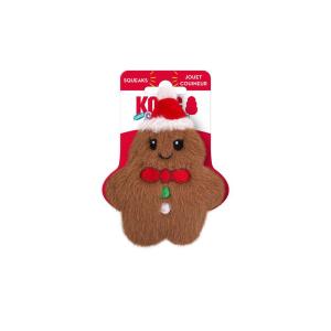 KONG Snuzzles Mini Gingerbread är perfekt för små hundar som älskar stora ljud! Denna lilla och fylliga leksakspepparkaka är perfekt för att gnissla, bära och mysa under julen.