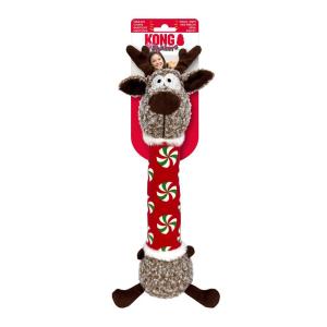 Kong Holiday Shakers Luvs Reindeer är en julleksak till hunden med extra lång kropp. Passar perfekt för dragkamp. Leksak med pipljud.