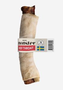 Monster Rawhide Beef Throat. Tuggben med nöthud. Varsamt handrullade i Sverige och fyllda med strupe. Helt utan blekmedel och tillsatser (eller andra konstigheter). Låt din hund njuta för full hals!