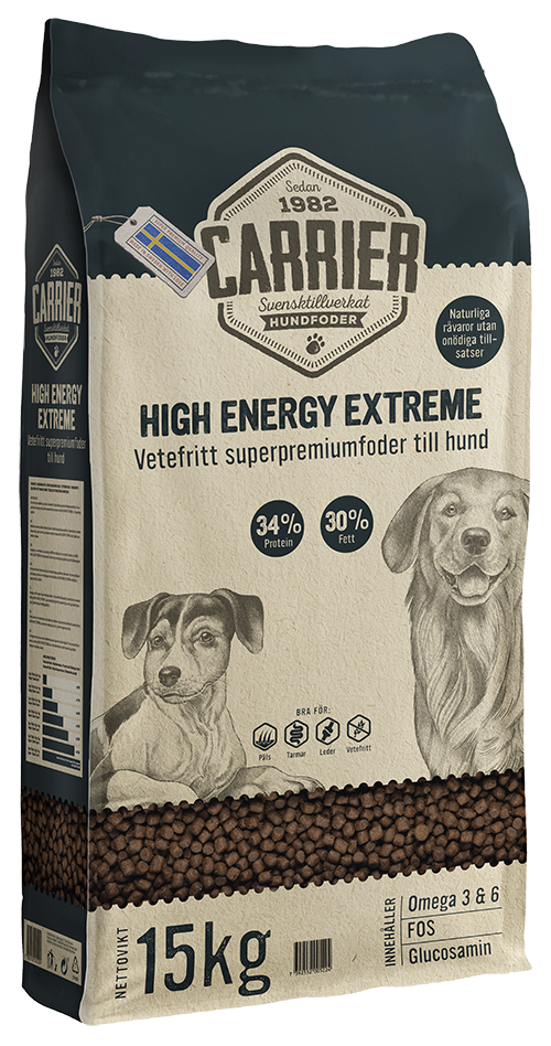 Carrier torrfoder hund högenergifoder