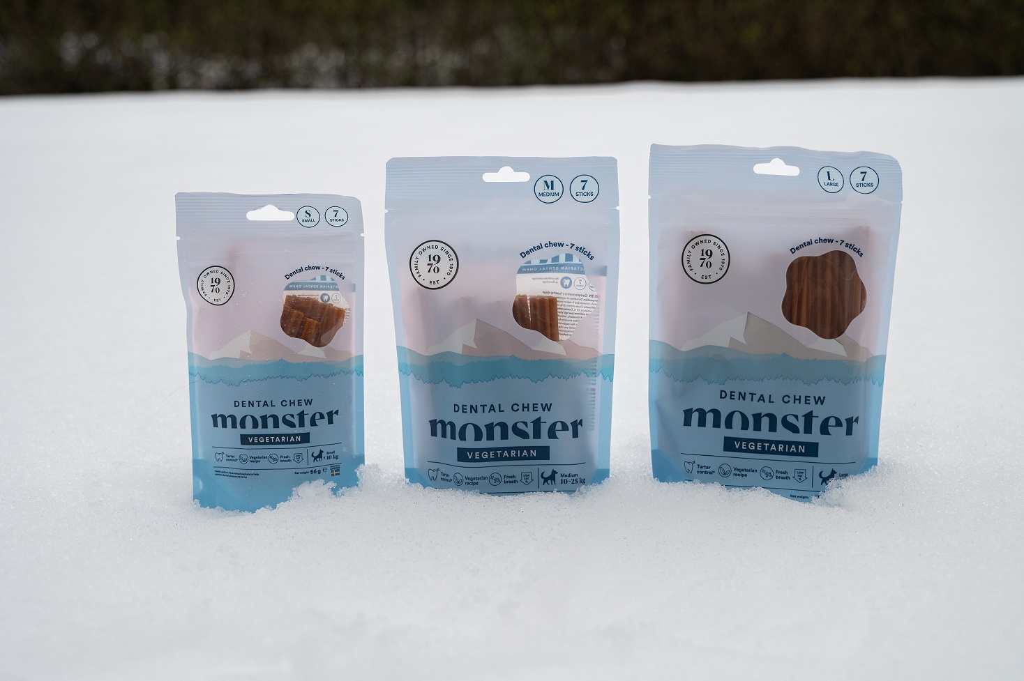 Monster dental Chew vegetarian, perfekt tuggpinne bra för tänderna