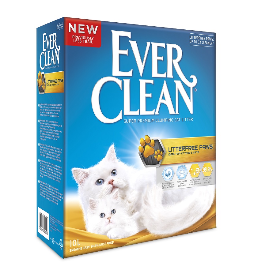 ever clean kattsand litter free paws, klumpar sig bra och har större korn så det inte fastnar i tassarna lika lätt