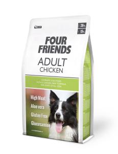 FourFriends Dog Adult Chicken är ett mycket smakligt helfoder för den normalaktiva, vuxna hunden av alla raser.