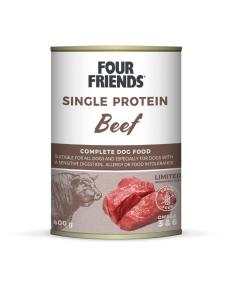 FourFriends Single Protein våtfoder passar alla vuxna hundar men är speciellt utformat för hundar som har överkänslighet mot vissa råvaror eller en känslig mage.