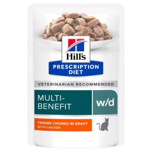 Hill's Prescription Diet w/d Multi-Benefit är ett dietfoder för reglering av glukos- tillförsel (Diabetes mellitus) hos vuxna katter.