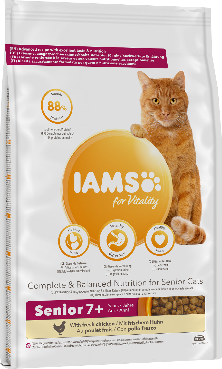 Iams torrfoder till katt för äldre katter