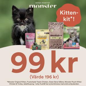 Monster kittenkit påse med allt vad din katt behöver