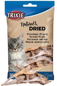 Trixie torkad fisk innehåller 100% torkad fisk och är därför ett proteinrikt godis som din katt kommer älska. Passar perfekt som belöningsgodis.