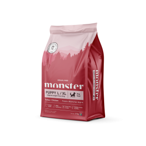 Spannmålsfritt valpfoder för stora raser med smak av kyckling/kalkon