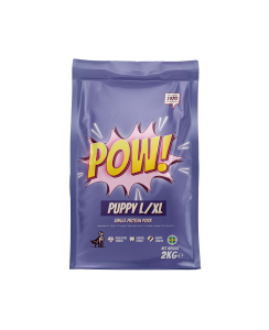 POW! Puppy L/XL är ett helfoder laddad med optimal näring för att stora valpar ska växa sig ännu större och starkare - sakta men säkert.