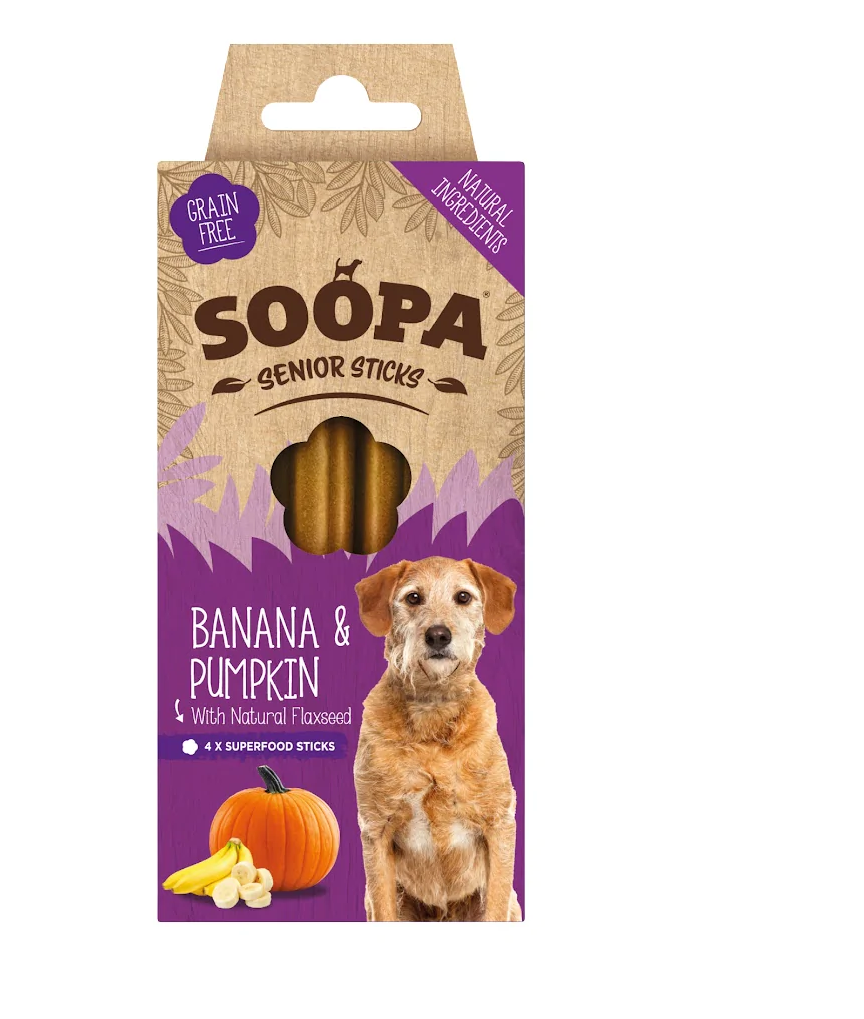 Soopa senior sticks är ett populärt godis till den äldre hunde