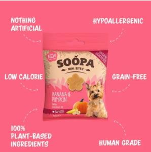 Soopa Healthy Bites är spannmålsfria, allergivänliga och tillverkade av naturliga ingredienser av humankvalitet. De hjälper till att hålla din hunds tänder rena och förbättrar andedräkten.