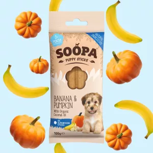 Soopa Dental Sticks är en allergivänlig spannmålsfri.Tillverkade med 100% naturliga ingredienser av human kvalitet. De hjälper till att hålla din hunds tänder rena och förbättrar andedräkten. Sprängfyllda med vitaminer, mineraler och hälsofördelar.