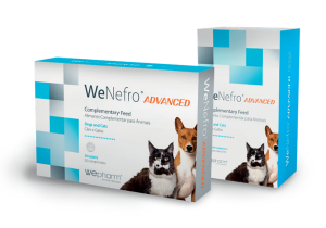 Kompletteringsfoder för hundar och katter som består av ingredienser för hjälp att upprätthålla normal njurfunktion.