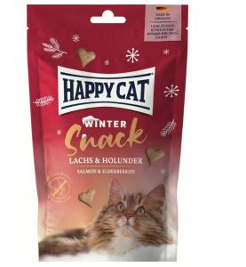 Happy Cat Winter Snack är ett kattgodis med välsmakande lax och fin fläder. Det glutenfria godiset i form av ett sött hjärta är också idealiskt för känsliga katter. Kombinationen av högkvalitativ lax, som är rik på omega-3 och omega-6 fettsyror