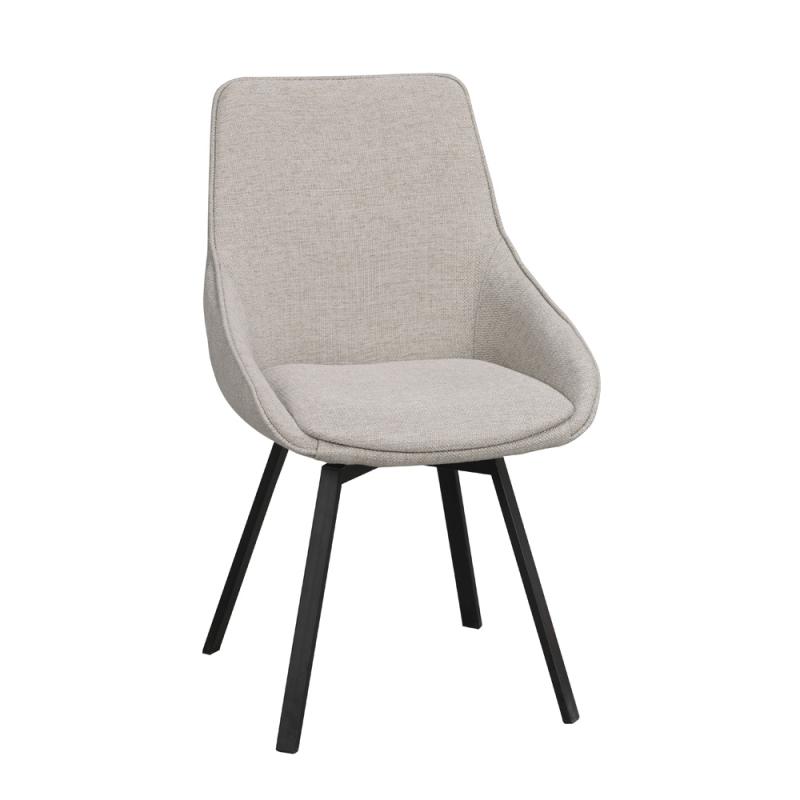 Rowico Home Rowico Alison Matstol/Snurrstol Beige Tyg/Svarta Metallben