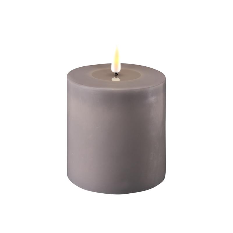 Deluxe Homeart Real Flame Led-Ljus Blockljus Ø10x10cm Grå