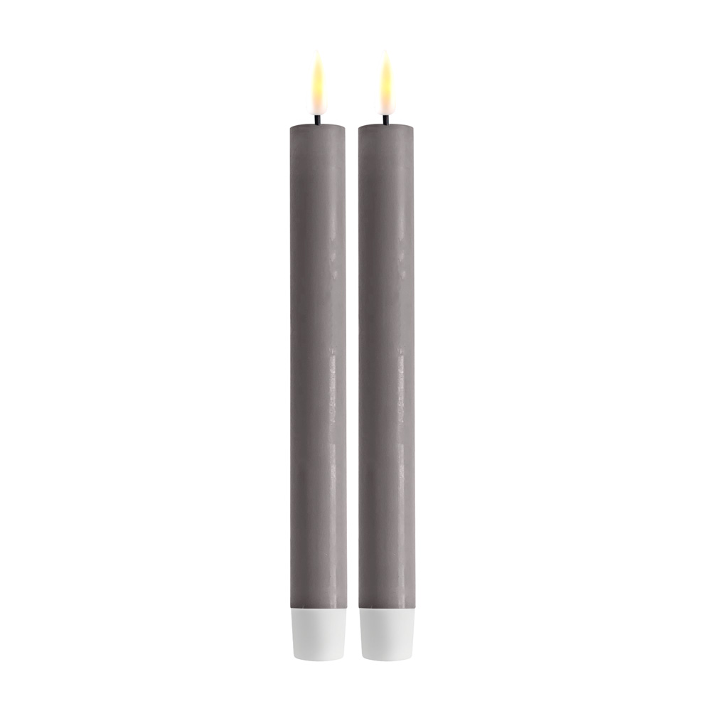 Deluxe Homeart Real Flame LED-ljus 2-pack Kronljus Ø2,2x24cm Grå