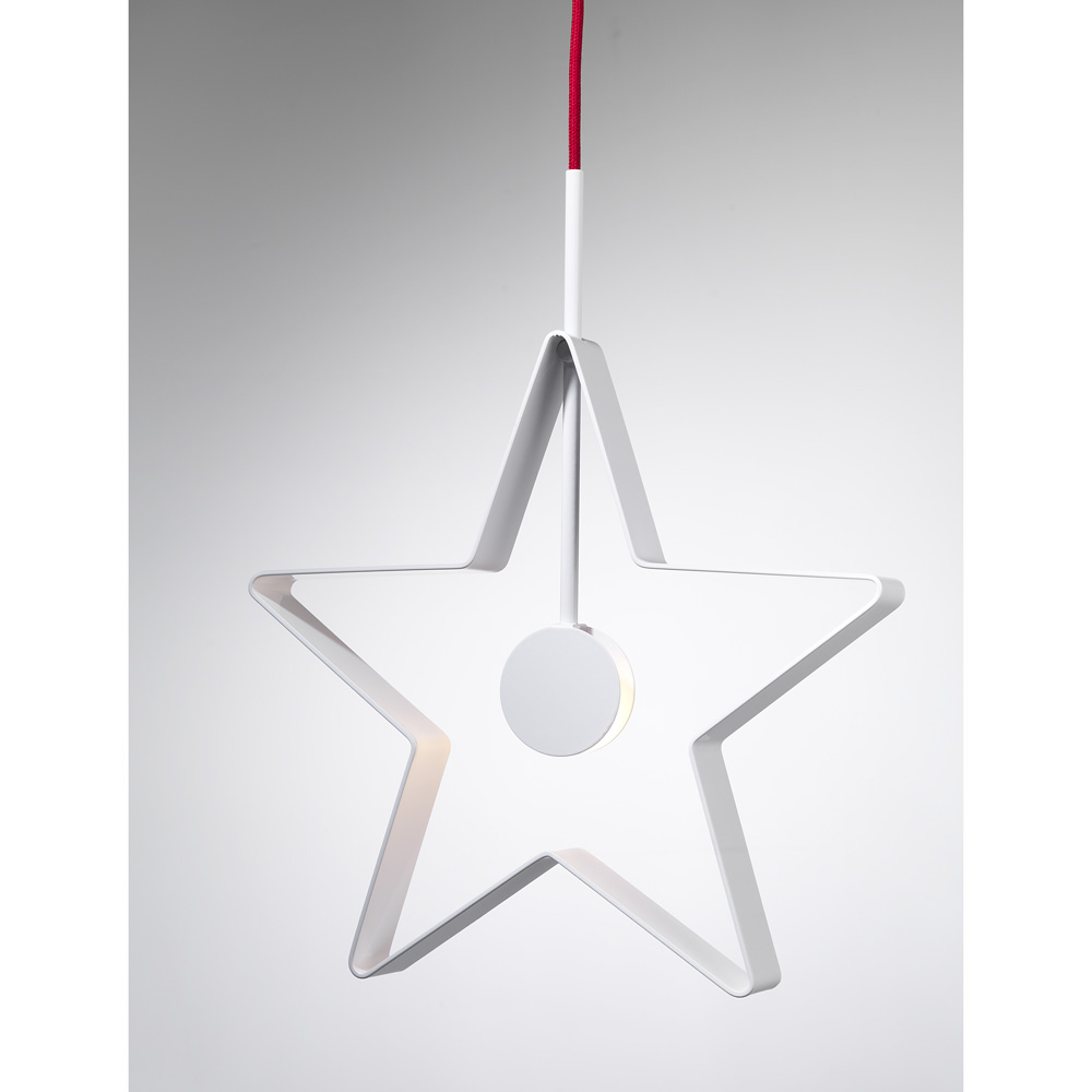 SMD Design Spica Star Julstjärna 40cm vit med röd sladd