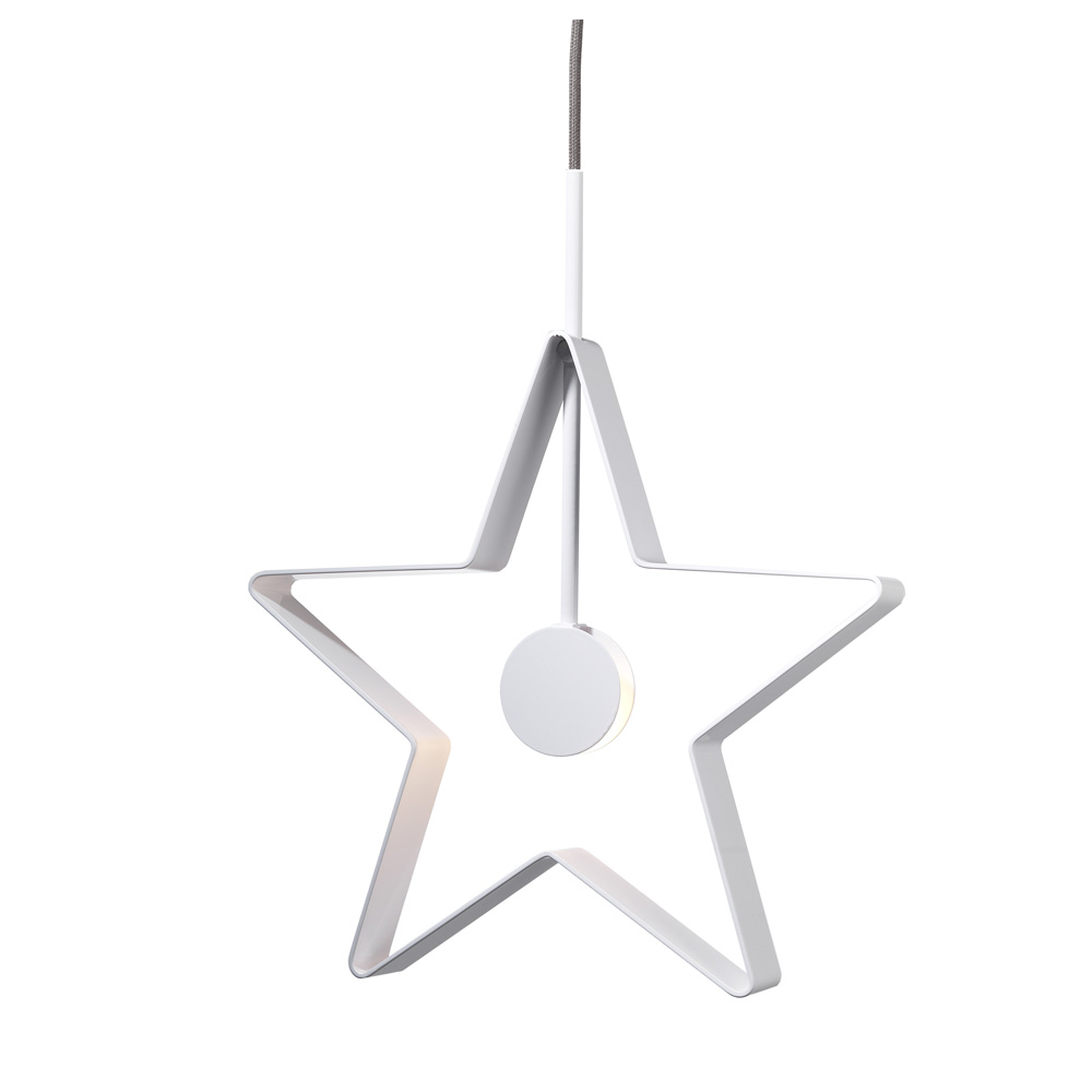 SMD Design Spica Star Julstjärna, 2 storlekar 60cm vit med grå sladd
