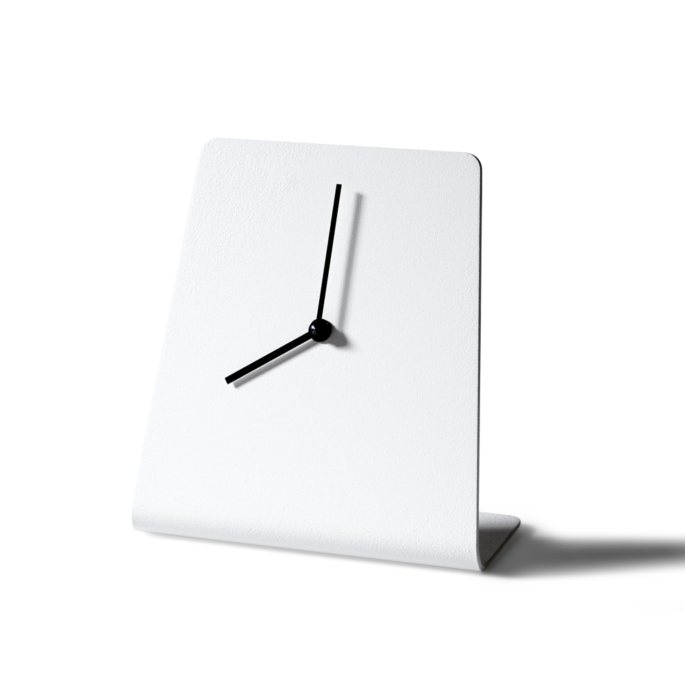 SMD Design Clock Bordsklocka B20xH22cm lackad aluminium (Färg: Gul)