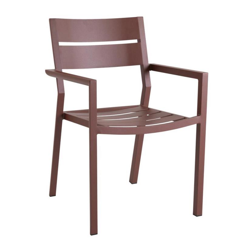 Brafab Delia Karmstol/Stapelstol Burnt Paprika Aluminium
