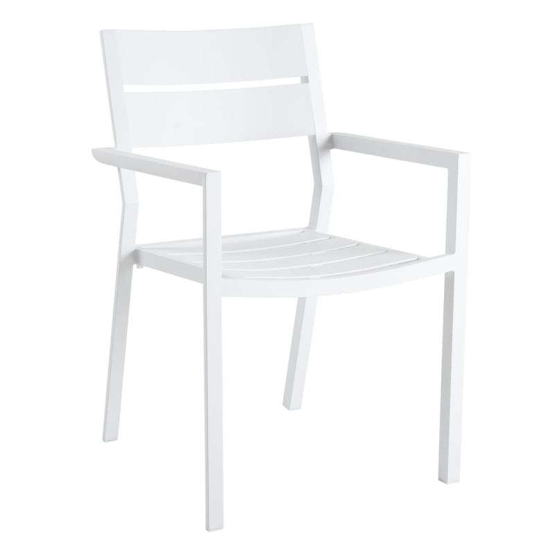Brafab Delia Karmstol/Stapelstol Vit Aluminium