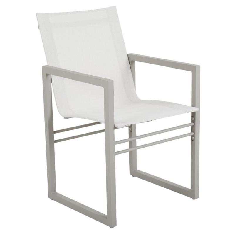 Brafab Vevi Karmstol Khaki/Vit Textilene