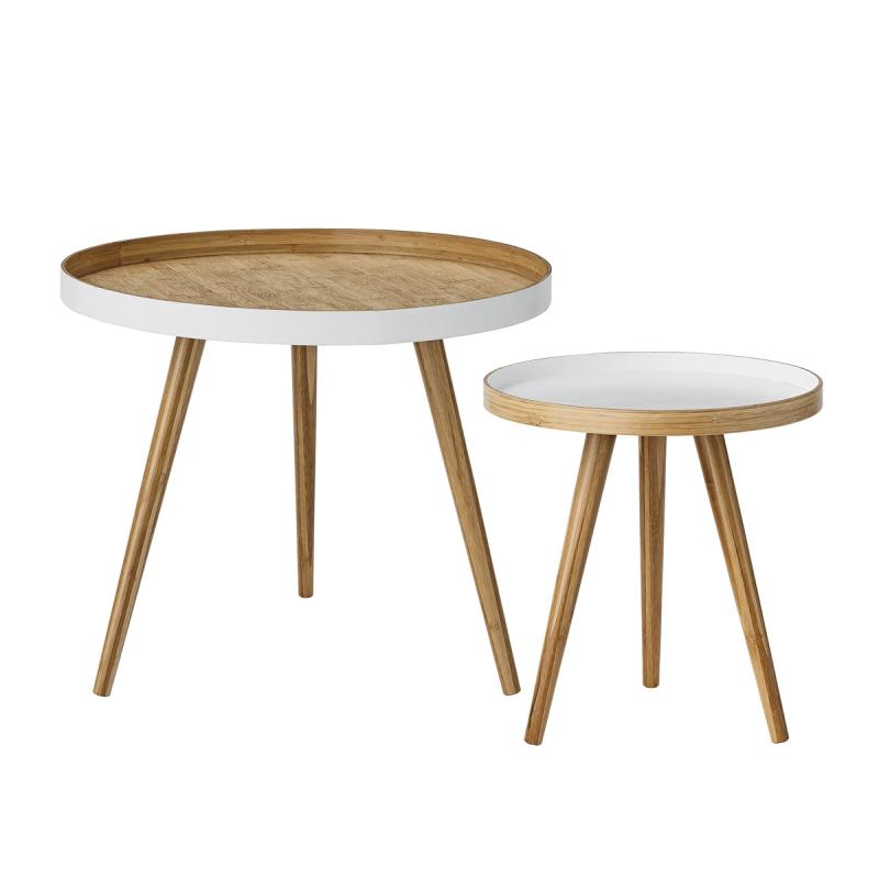 Bloomingville Cappuccino Brickbord Set om 2 Bambu/Vit