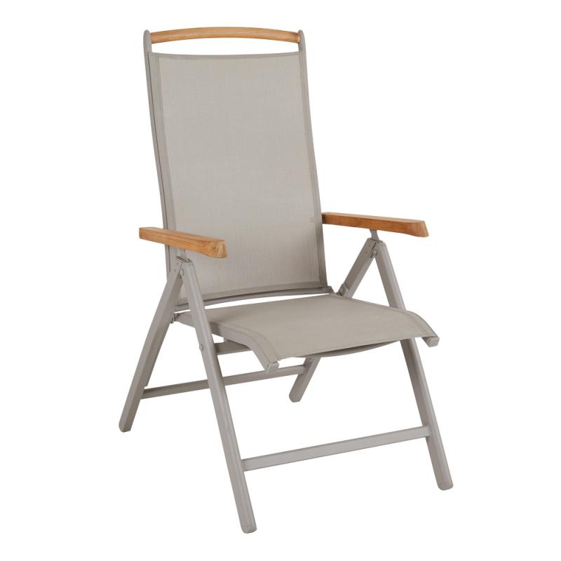 Brafab Andy Positionsstol Beige med Armstöd i Teak