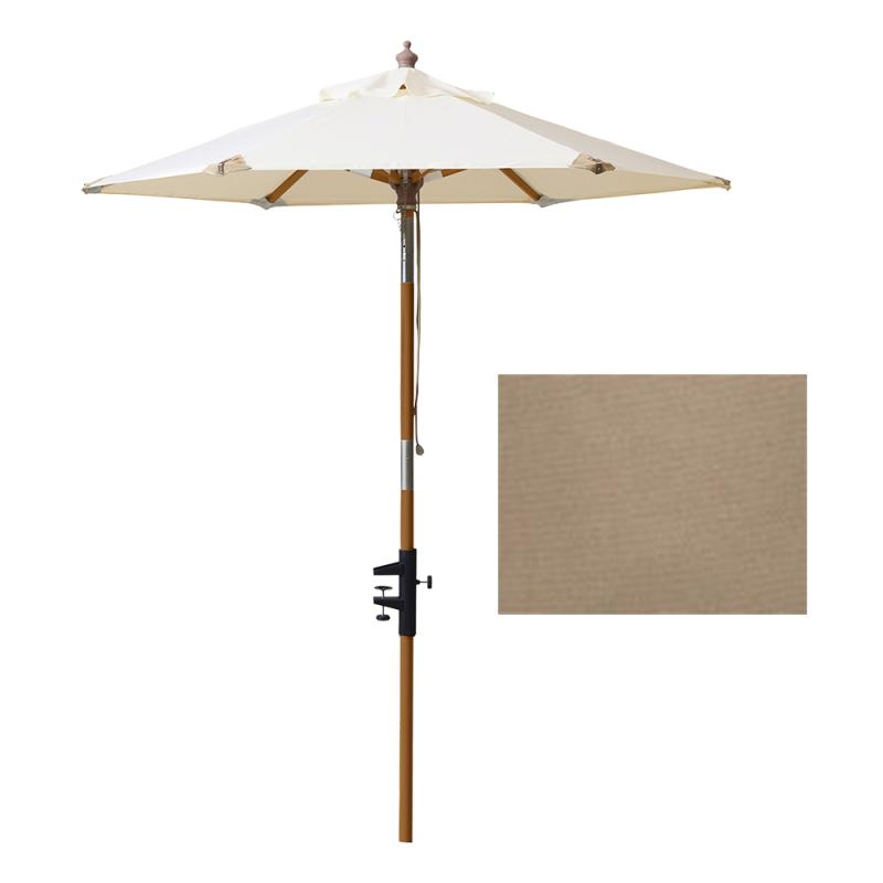 Cinas Balkongparasoll Ø1,8m Taupe med Tilt Pinne i Teaklook