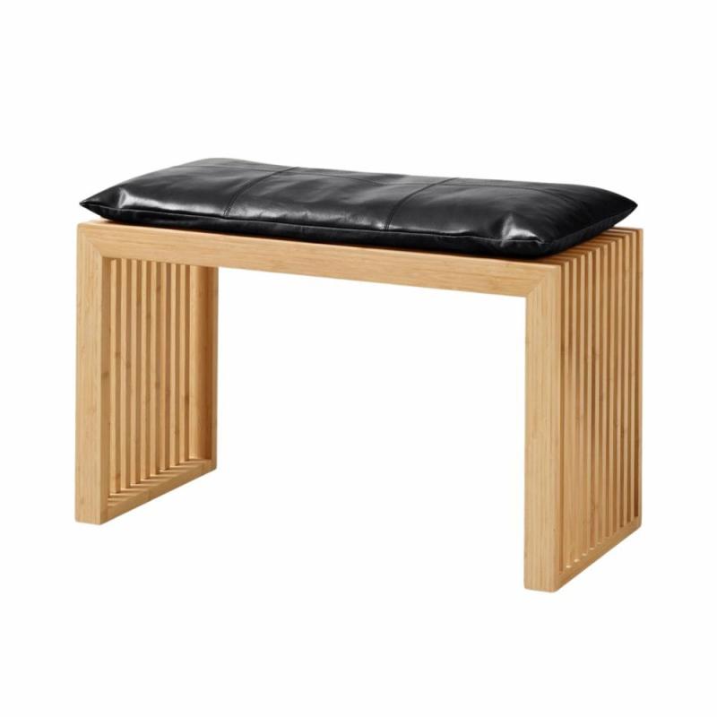 Cinas 2-Sits Sittdyna till Bänk 73x35cm Svart Läder