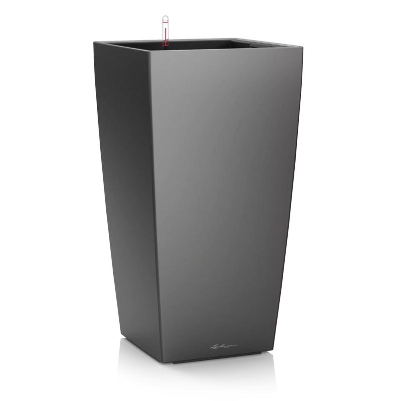 Lechuza Cubico 30 Premium Självbevattningskruka Charcoal Metallic