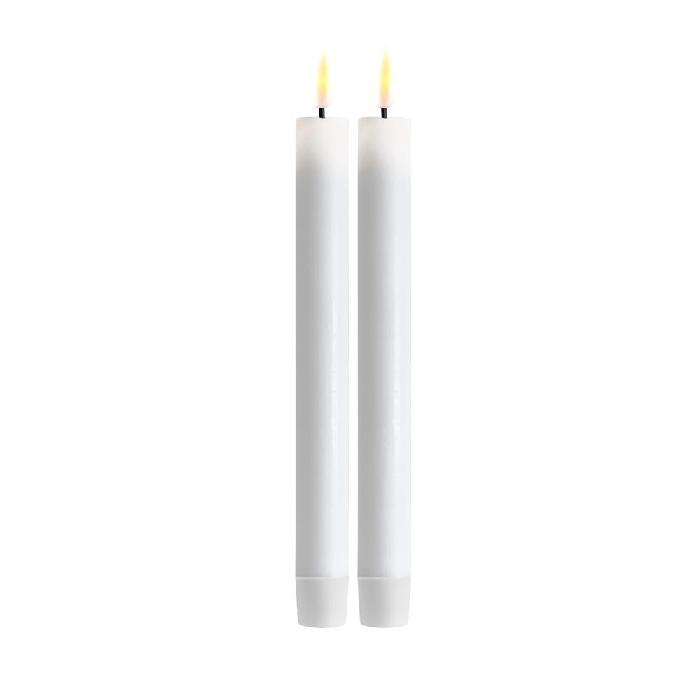 Deluxe Homeart Real Flame LED-ljus 2-pack Kronljus Ø2,2x24cm Vit