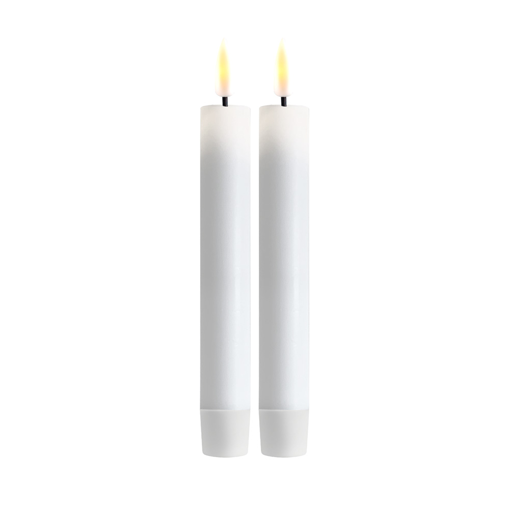 Deluxe Homeart Real Flame LED-ljus 2-pack Kronljus Ø2,2x15cm Vit