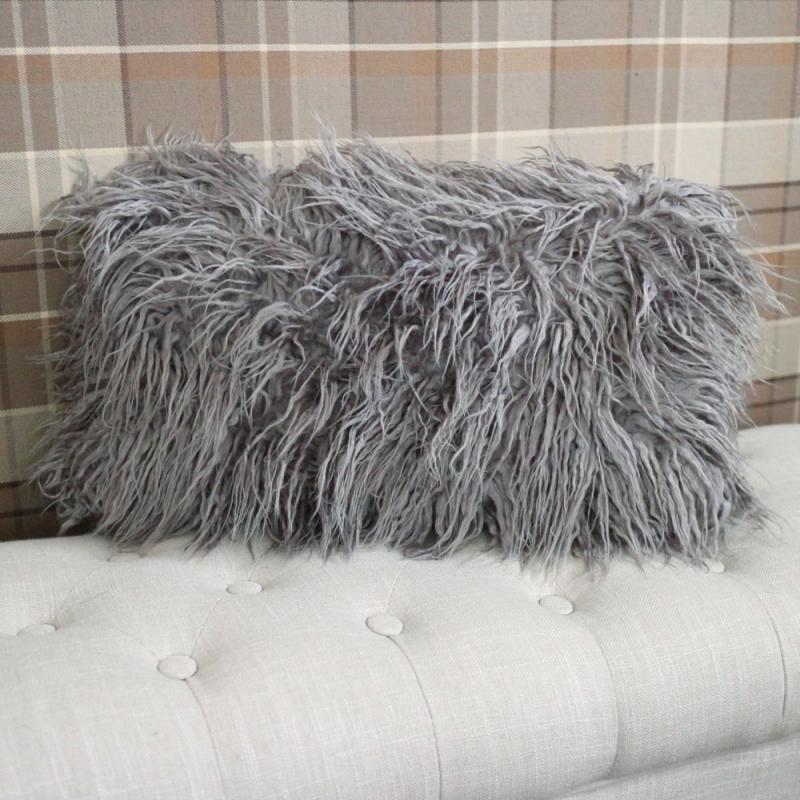 Sandstrøm Home Kudde Fuskpäls Afghan Grå 30x45cm
