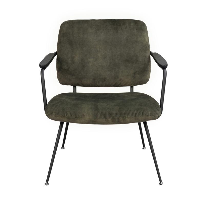 Rowico Home Rowico Prescott Loungestol Grön Sammet/Svart Metallall