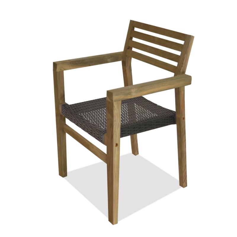 House & Garden Green Garden Salai Karmstol/Stapelstol Återvunnen Teak Espressofärgad Konstrotti