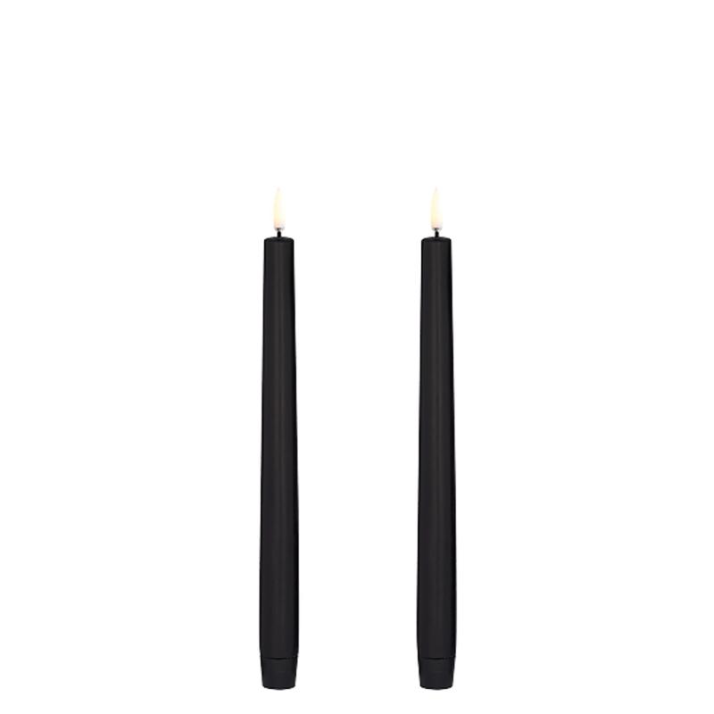 Uyuni Lighting Premium Led-Ljus 2-pack Taper/Kronljus 2,3x25cm Svart