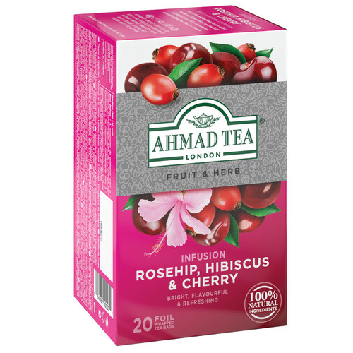 Ahmad Te Nypon, Hibiskus & Körsbär / Rosehip, Hibiscus & Cherry 20 Tepåsar
