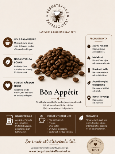 Bön Appetit Kaffe (hela bönor, 250g)