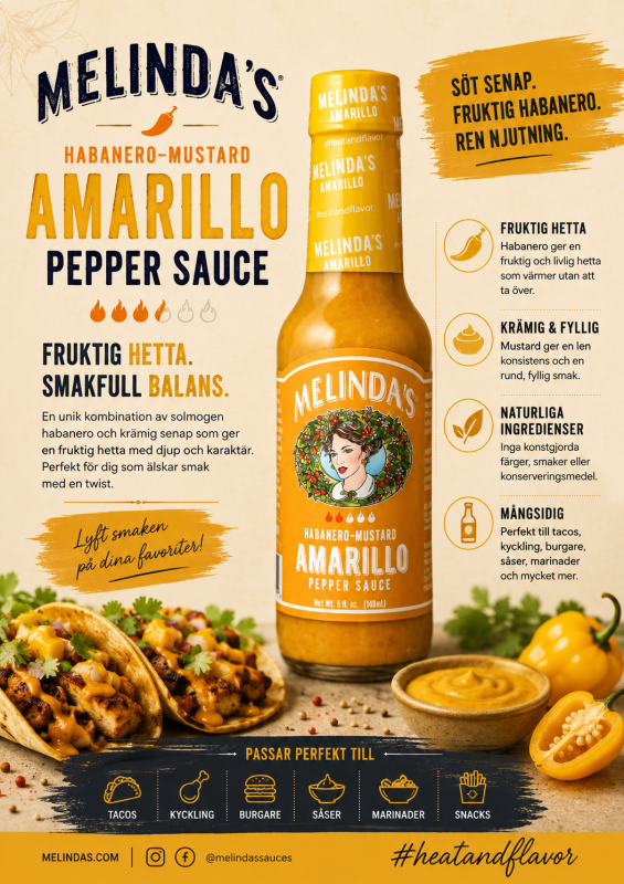 Melinda's Amarillo Habanero-Mustard Hot Sauce (148ml)