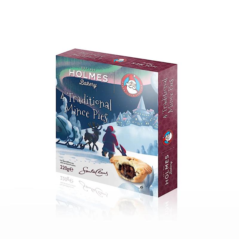 Holmes Bakery Santa Claus 4-Pack Mince Pie