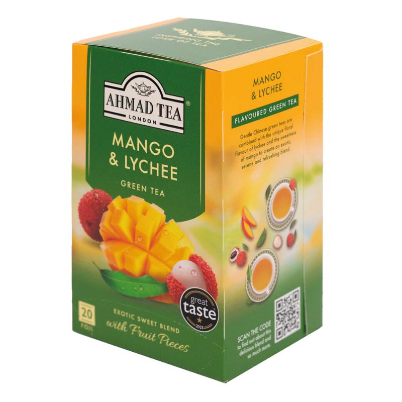 AHMAD TEA Mango & Lychee Green Tea (20 tepåsar)
