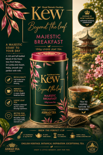 Ahmad Tea KEW Majestic Breakfast Caddy (lösvikt, 100g)